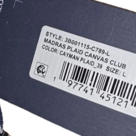 Vineyard Vines MADRAS PLAID CANVAS CLUB COLOR: CAYMAN PLAID 39 SIZE:L Belt New - Picture 8 of 9